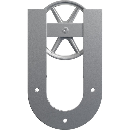 Ekena Millwork Premium Wagon Wheel Horseshoe Roller Hanger w/ Bolts for Barn Door for 1 3/8" Doors, Silver Metallic GB60013R2WSM